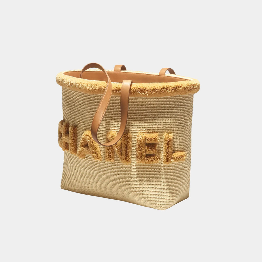 Chanel Maxi Tote Bag Braided Raffia &amp; Gold-Tone Metal Beige