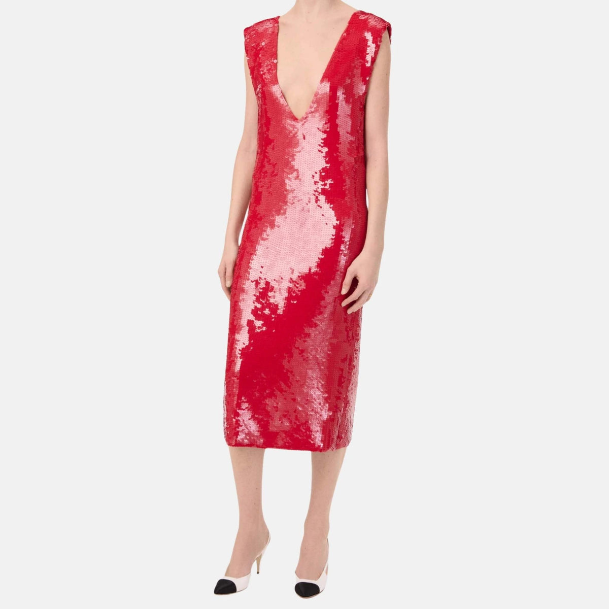 Midi Dress Cashmere and Silk in Red