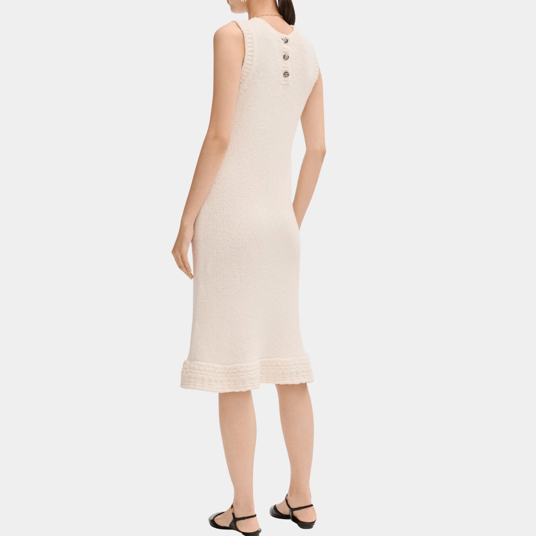 Chanel Midi Dress in Silk Ecru, Back