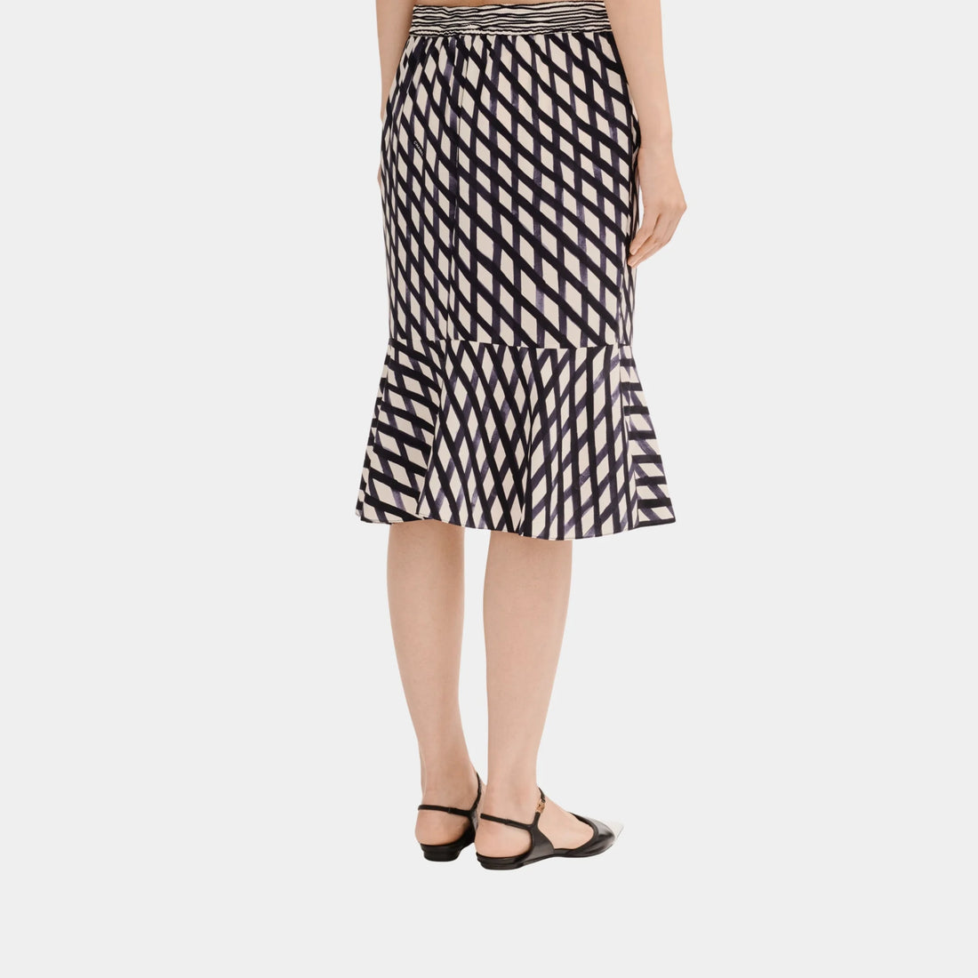 Chanel Midi Skirt in Printed Crepe de Chine, Back