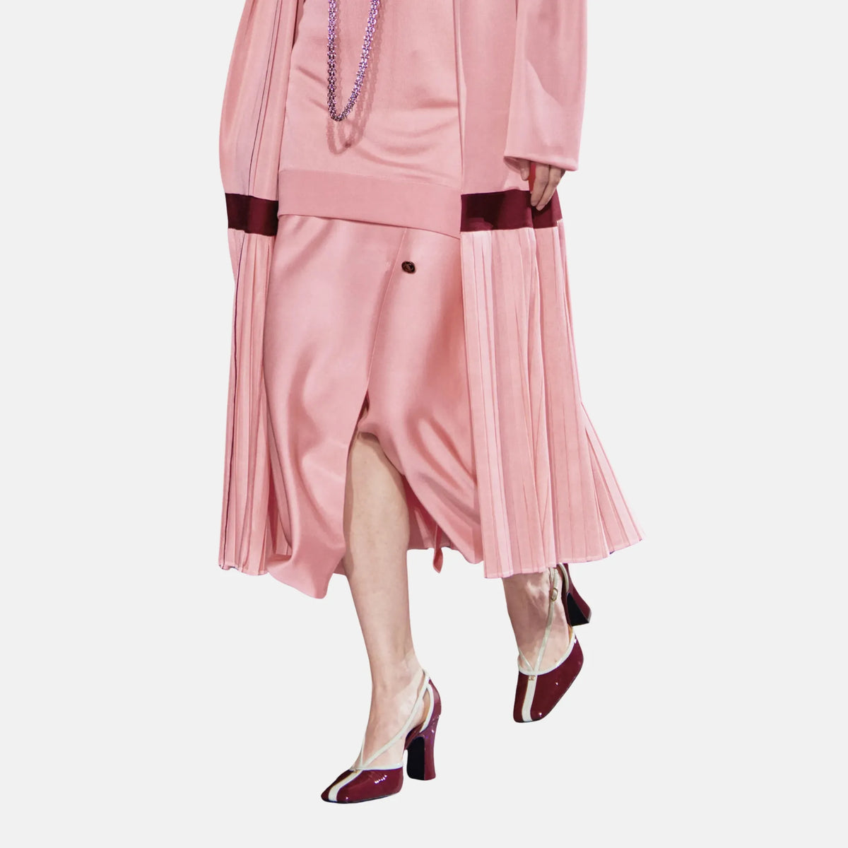 Midi Skirt Silk in Pink