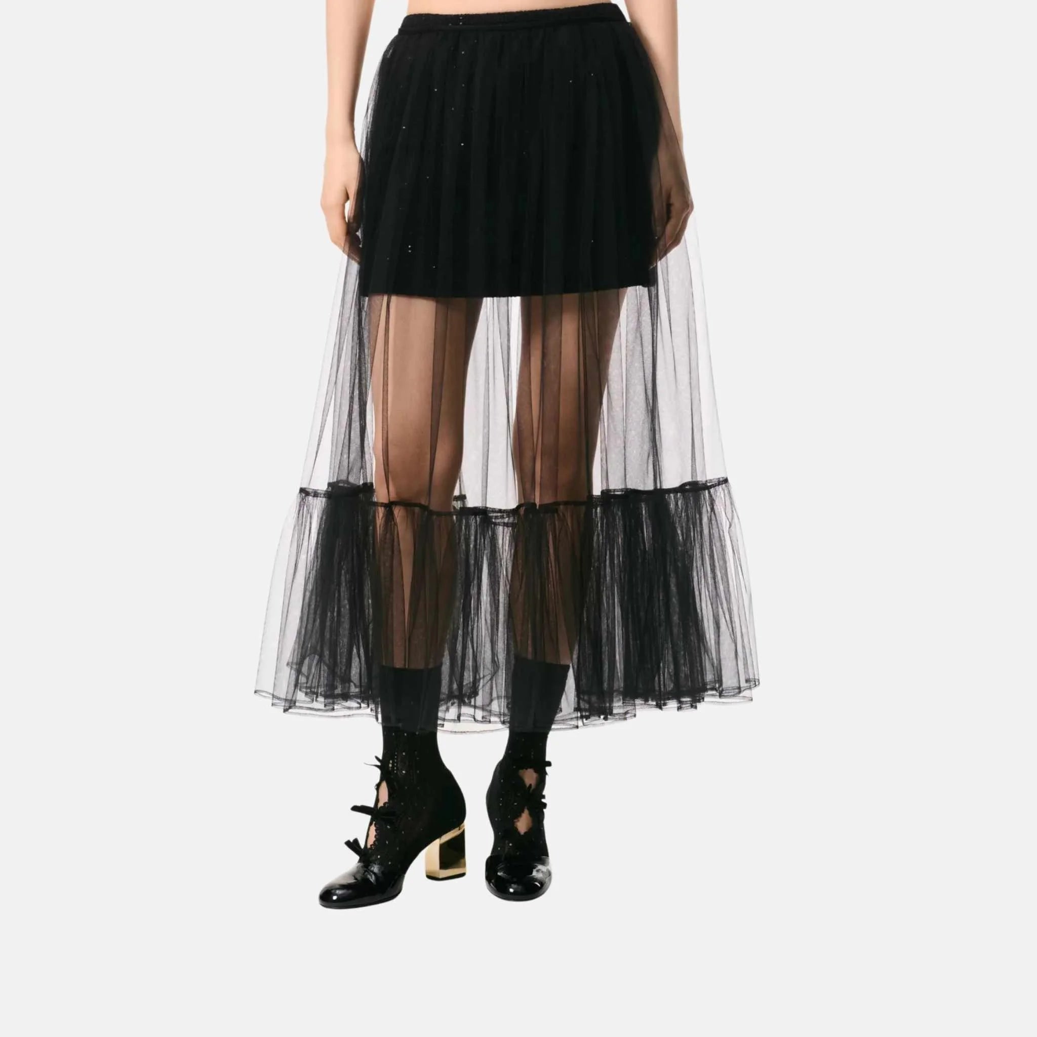 Chanel Midi Skirt Tulle, Black