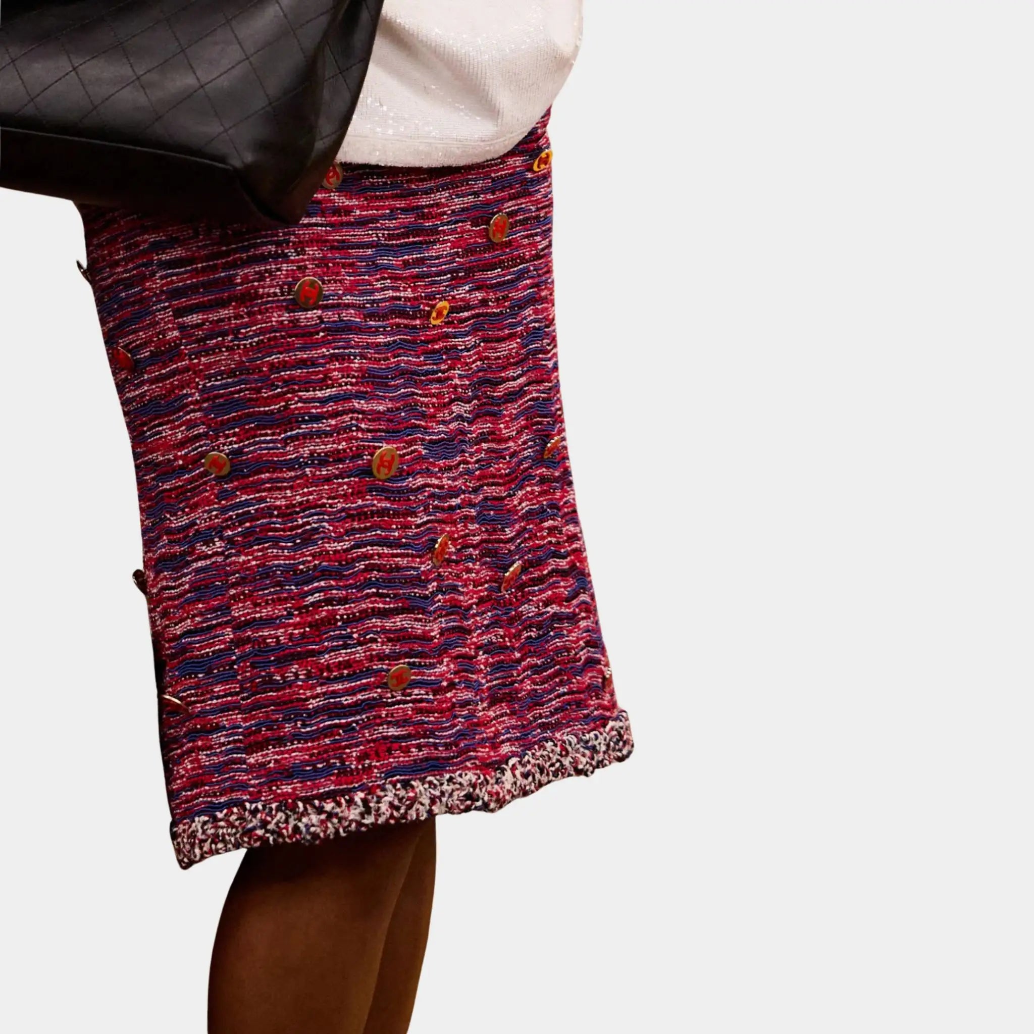 Chanel Jacket Tweed Red &amp; Blue