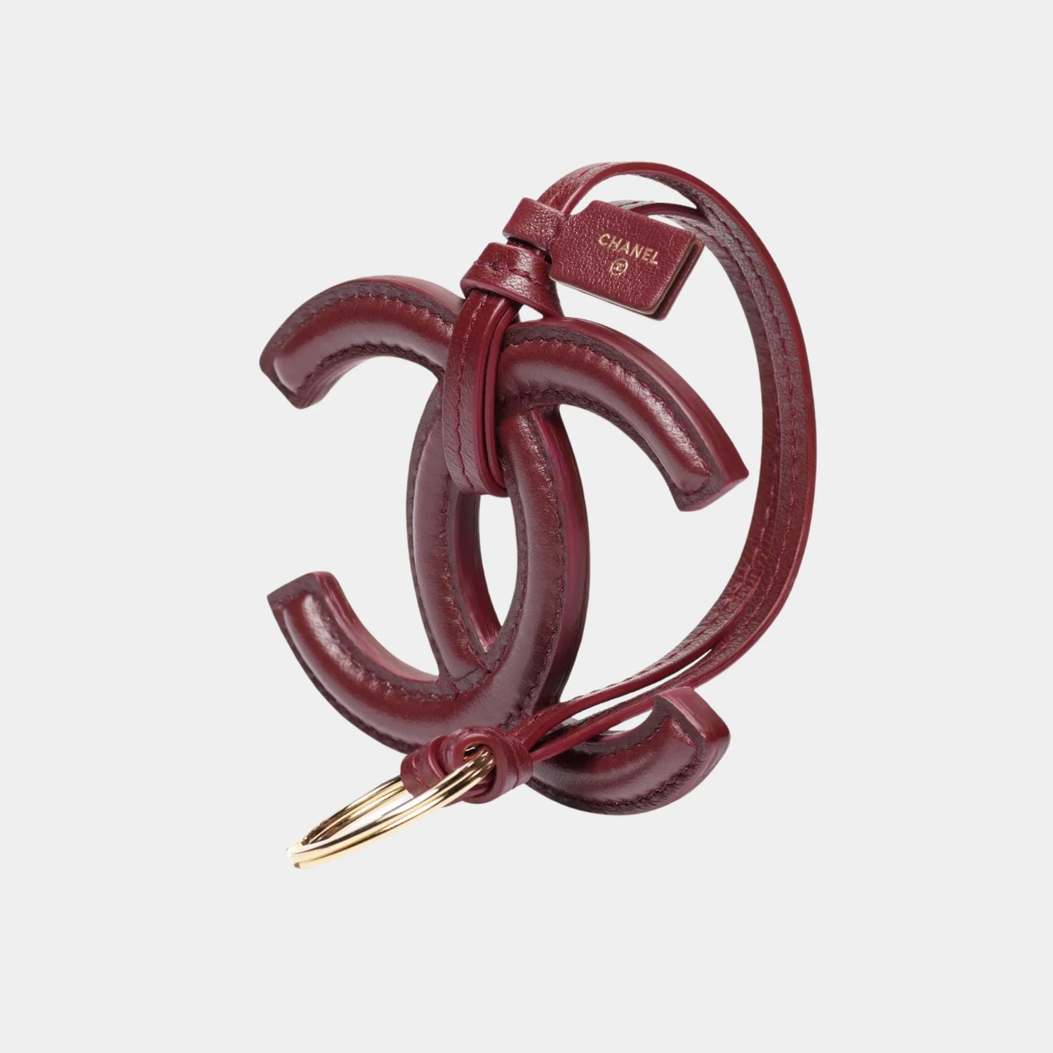 Chanel Mini Bag Charm in Dark Burgundy Lambskin, Front