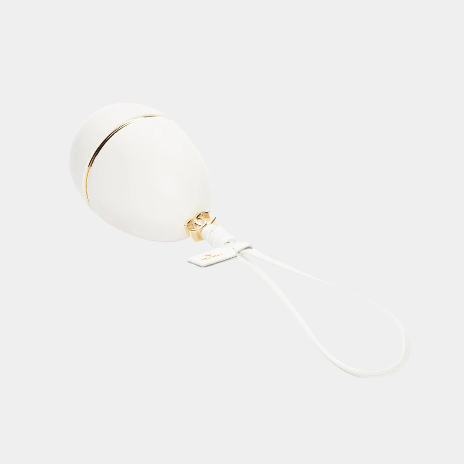 Mini Bag Charm in White Lambskin