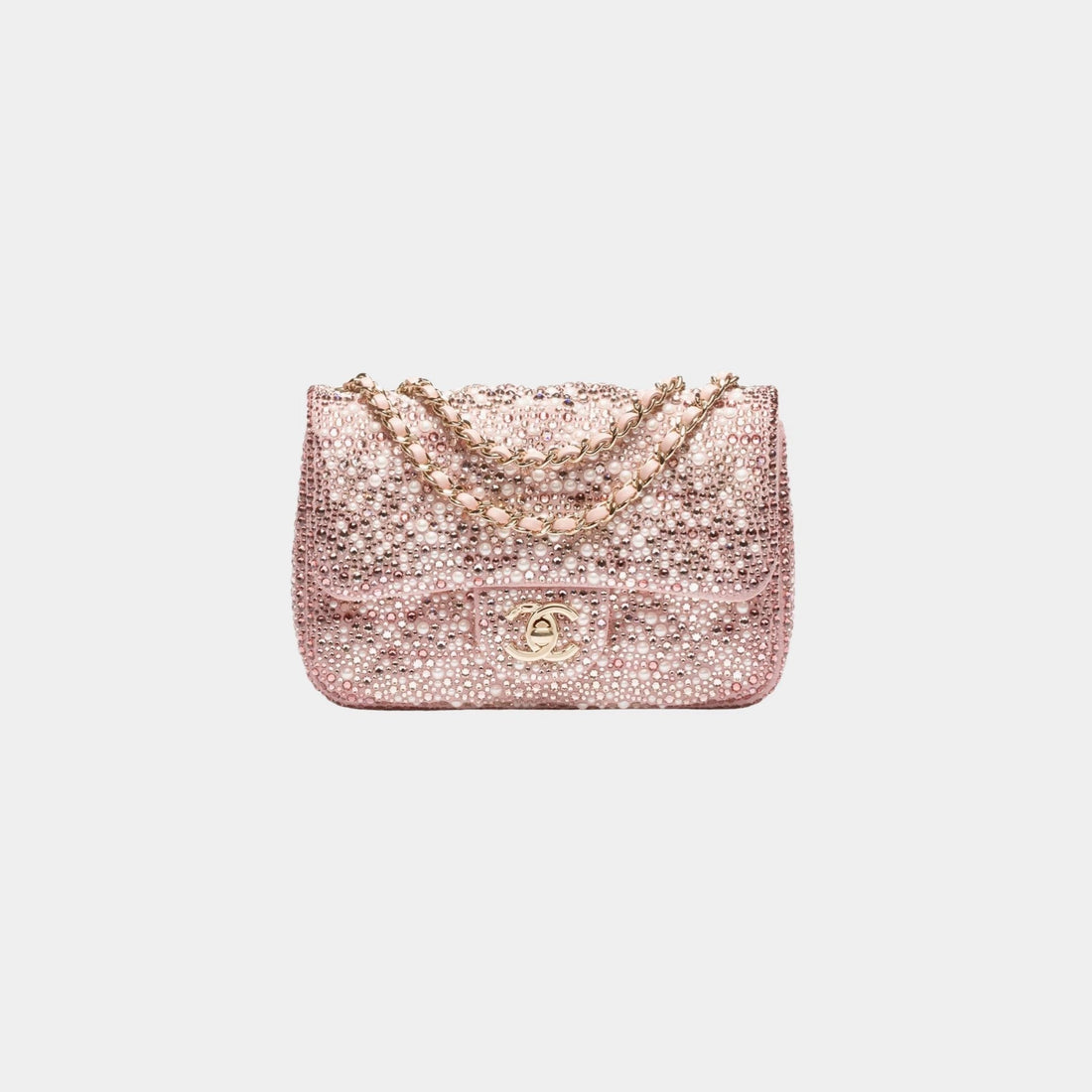 Chanel Flap Bag Glass Beads Sequins & Gold Tone Metal