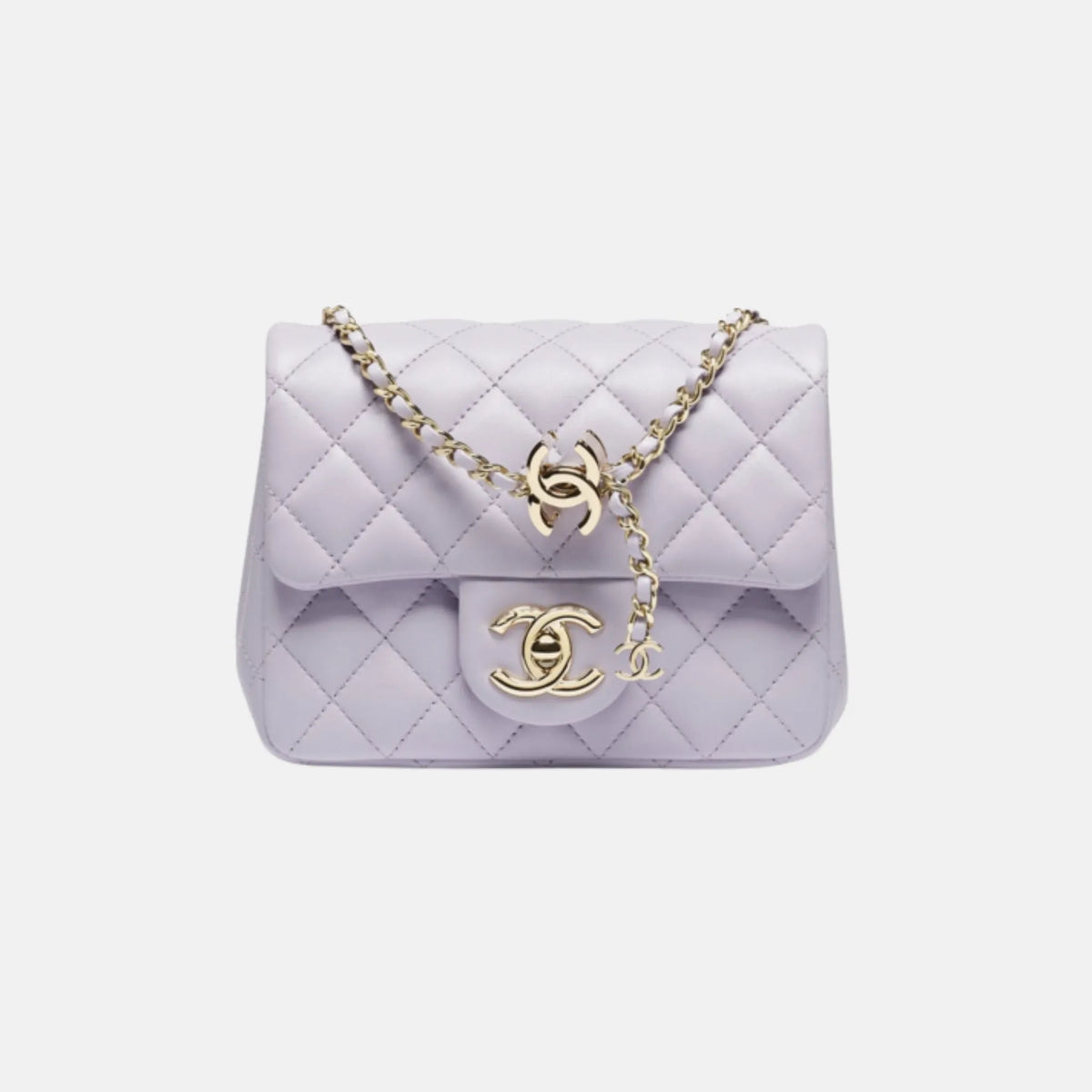 Chanel Mini Flap Bag in Shiny Lambskin, Purple