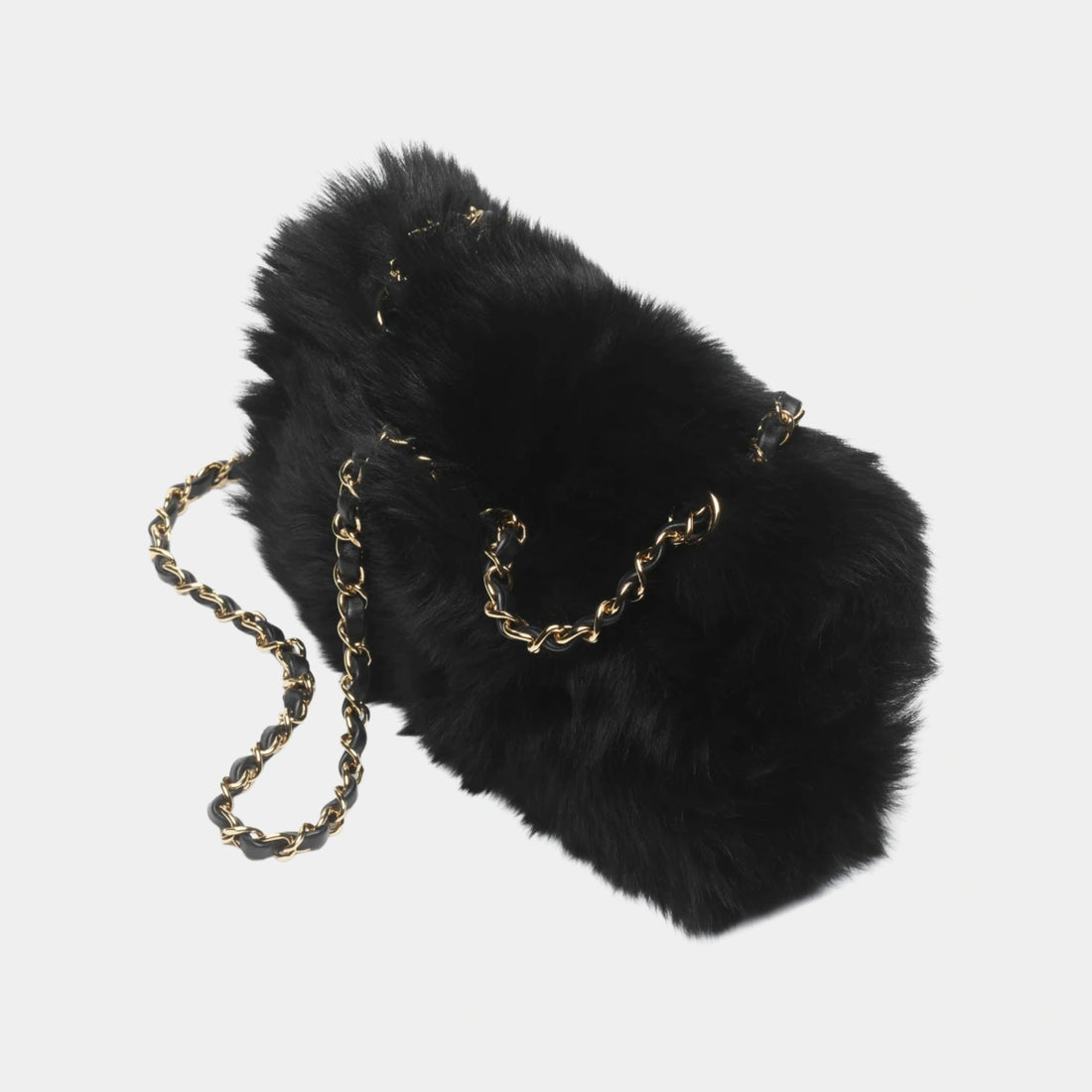 Chanel Mini Flap Bag Shearling Lambskin & Gold-Tone Metal Black