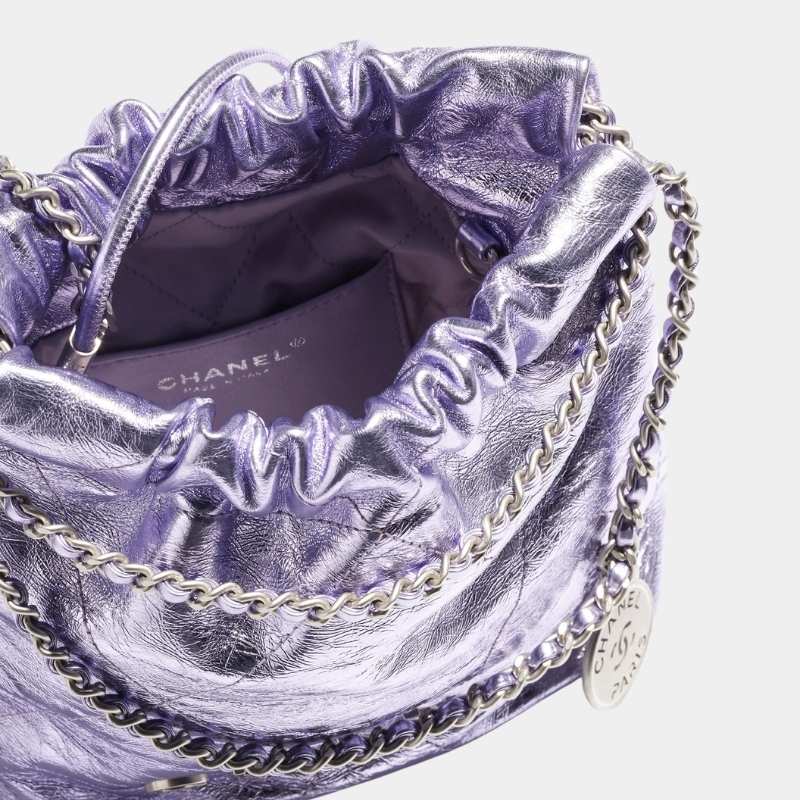 Chanel 22 Mini Handbag, Cruise 2024/25, Lilac, Interior View