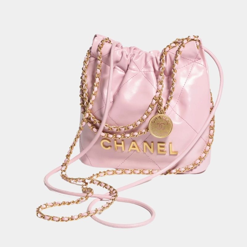 alt
حقيبة يد Chanel 22 ميني، وردي فاتح، من الجانب