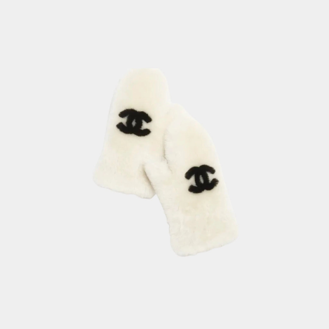 Mittens Lamb Pelt Ecru &amp; Black