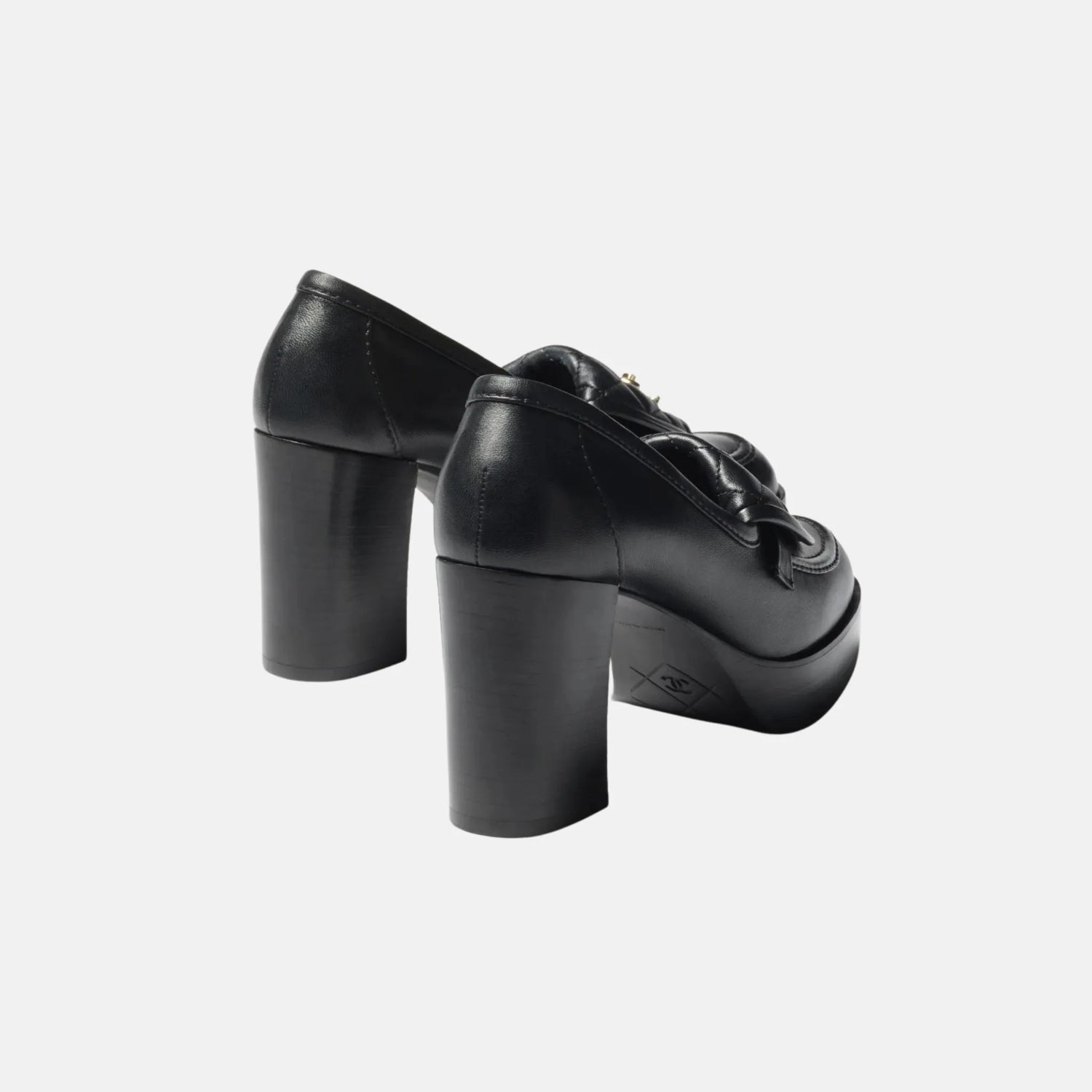 Chanel Moccasins in Black Lambskin, Back