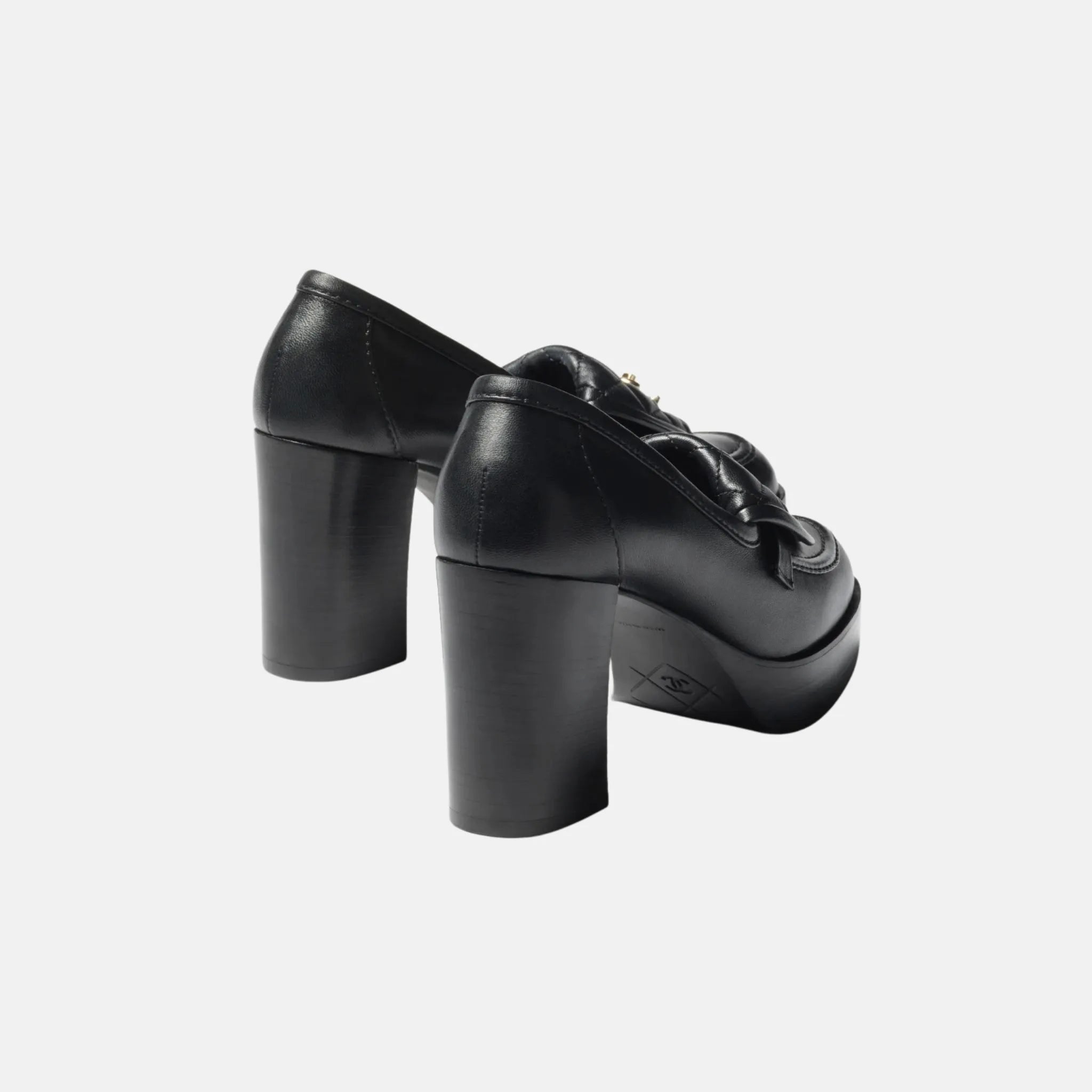 Chanel Moccasins in Black Lambskin, Back