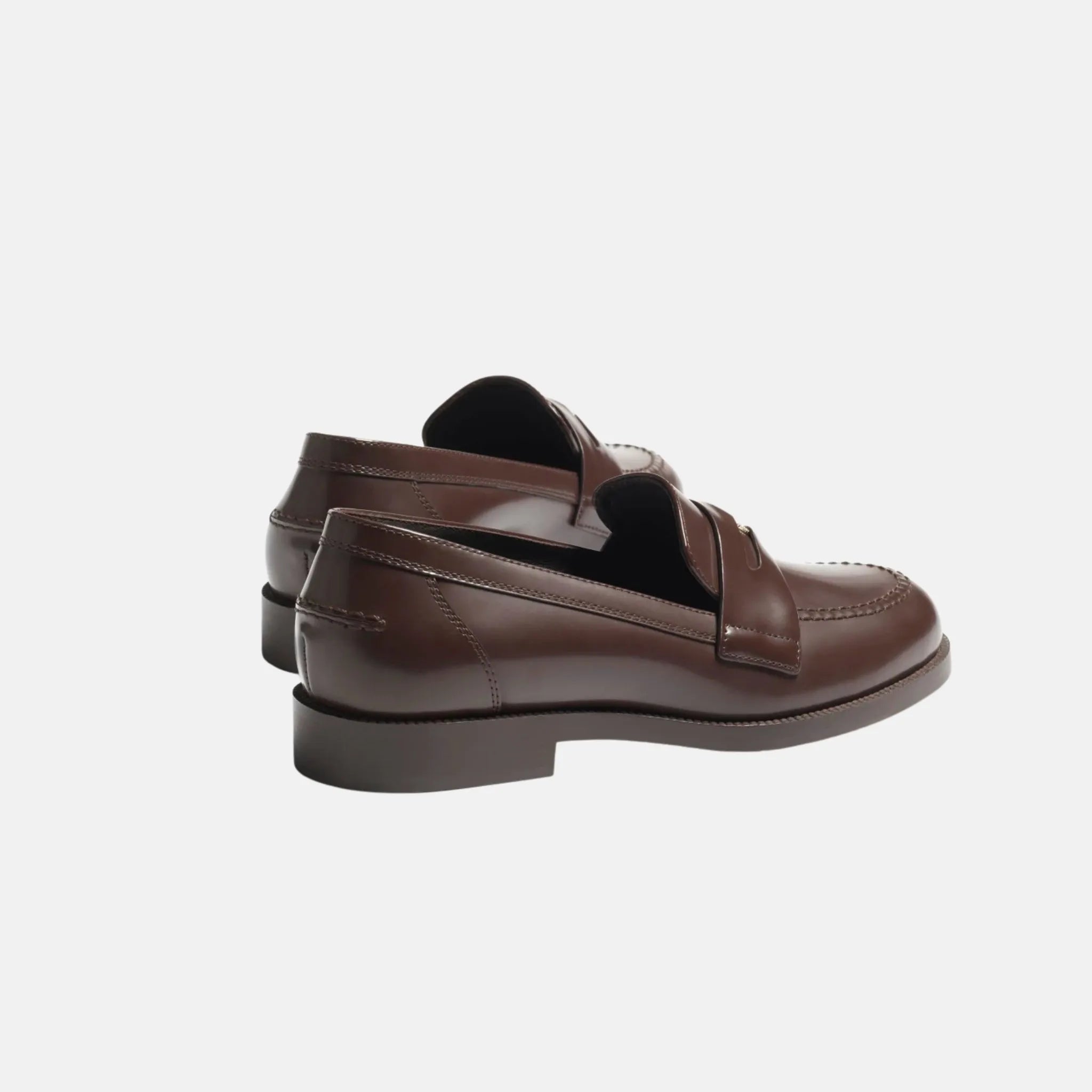 Chanel Moccasins in Calfskin, Dark Brown, Back