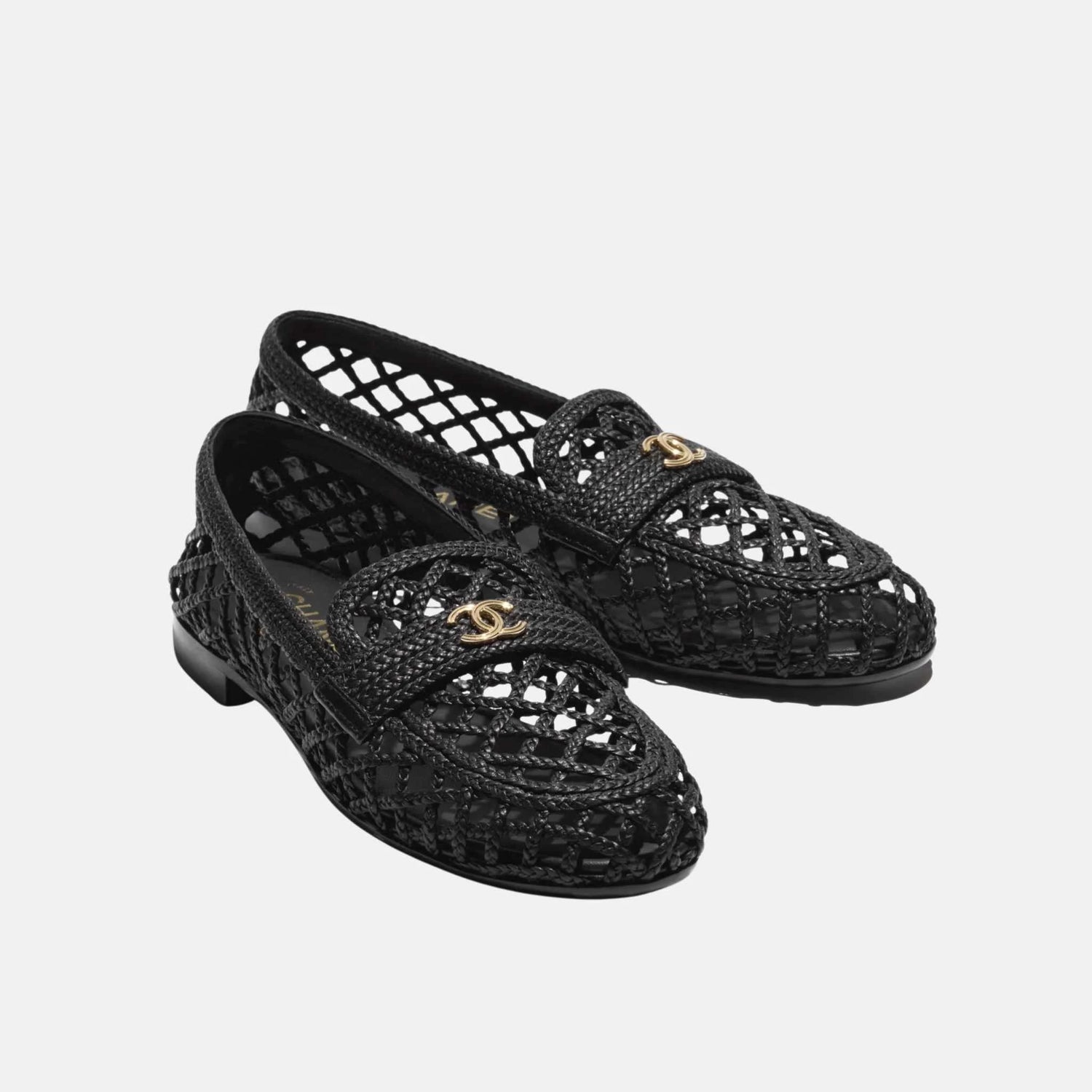 Chanel Moccasins in Lambskin, Black, Front