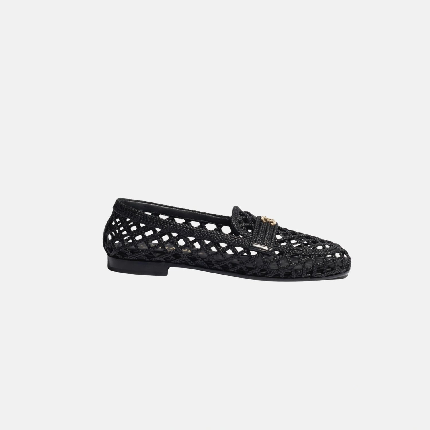 Chanel Moccasins in Lambskin, Black, Side