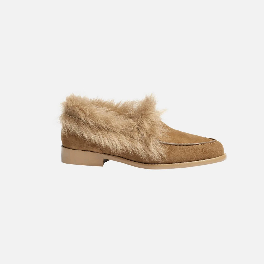 Chanel Moccasins Suede Kidskin And Shearling Lambskin, Side