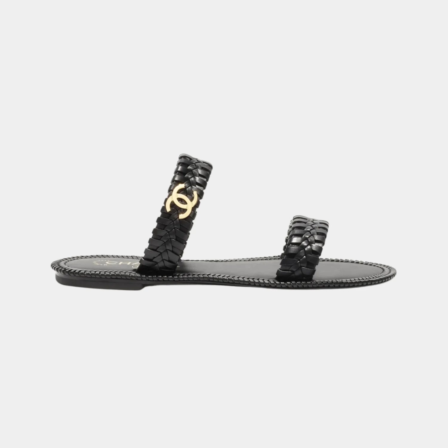 Chanel Mules in Calfskin, Black, Side