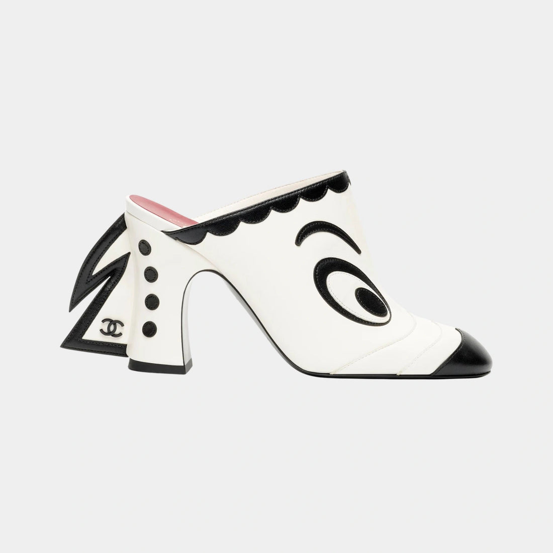 Chanel Mules Lambskin White &amp; Black