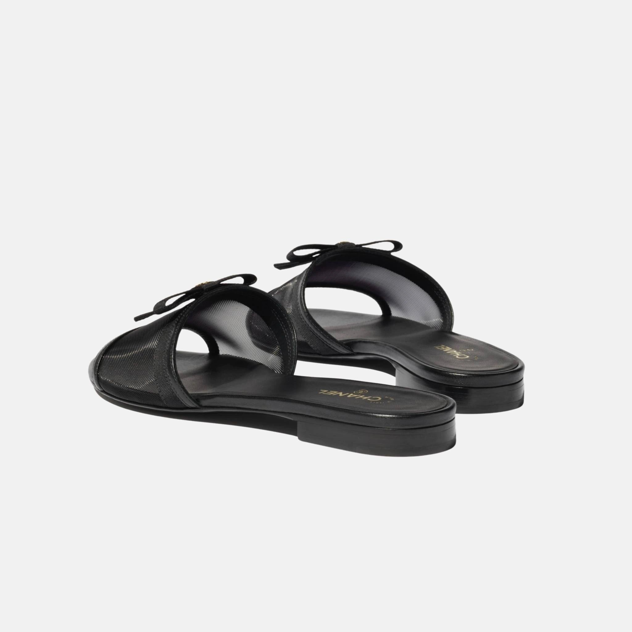 Chanel Mules in Mesh, Black, Back