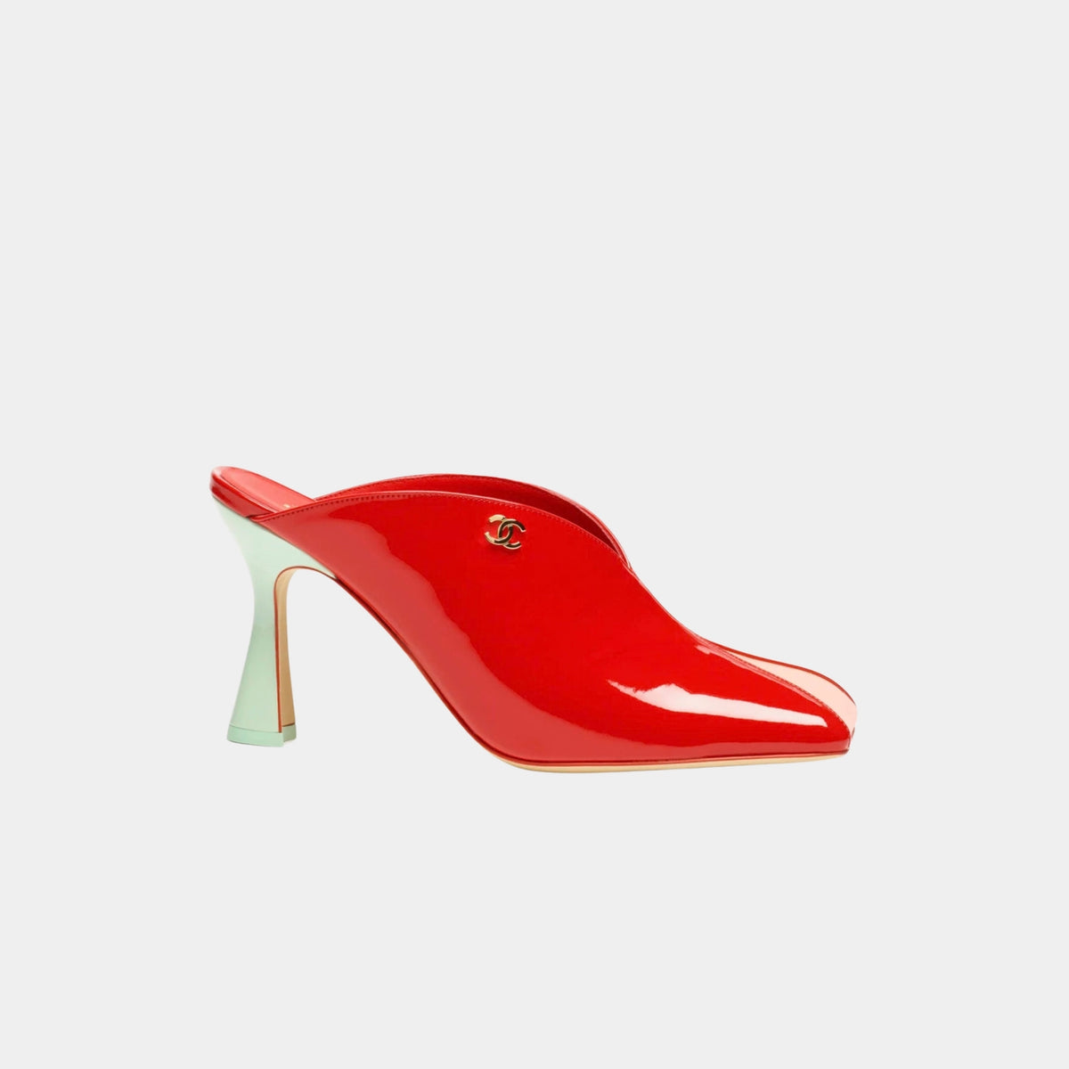 Chanel Mules Lambskin Red