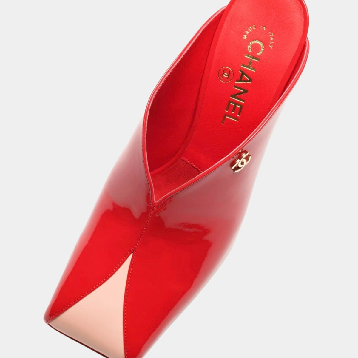 Chanel Mules Lambskin Red