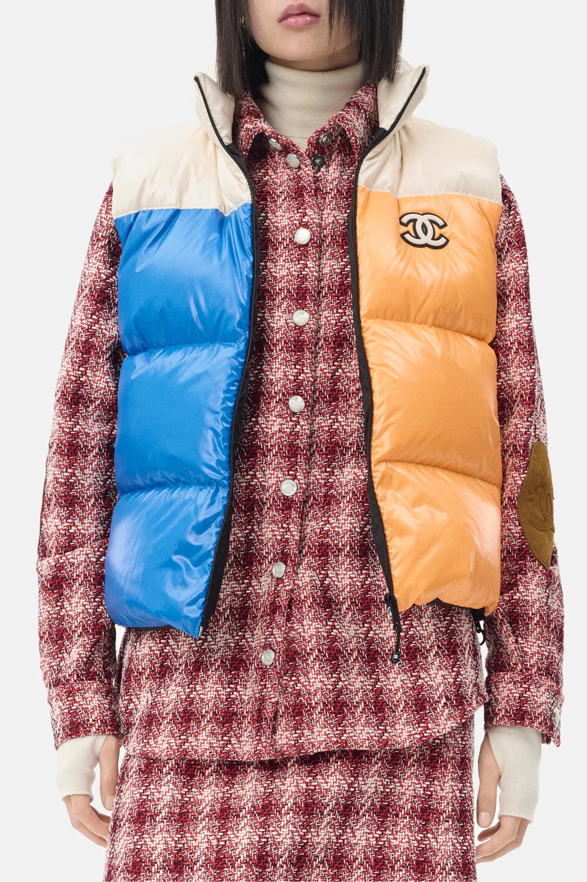 Puffer Vest Mixed Fibres in Multicolour — Multicolour