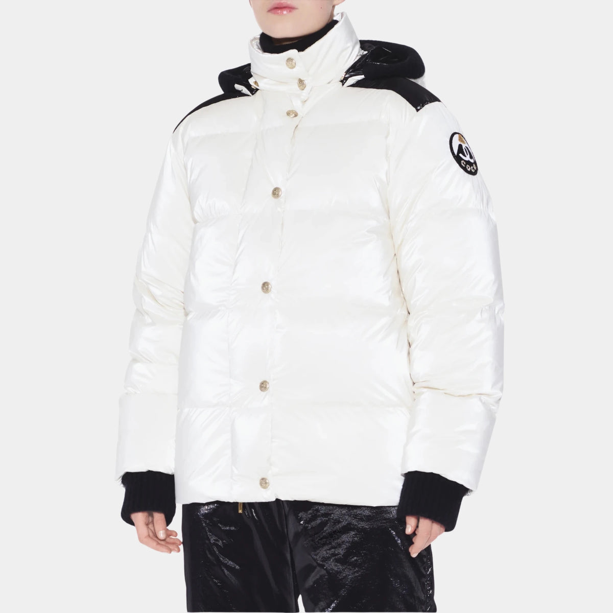 Puffy Jacket Mixed Fibers in Black and White