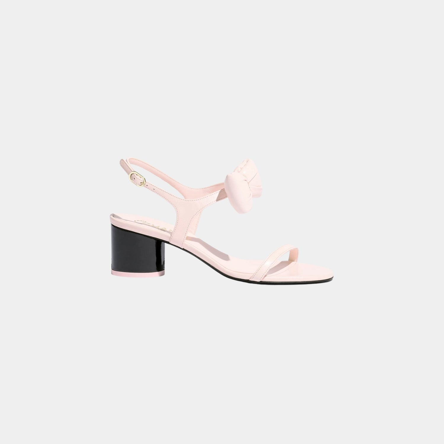 Chanel Sandals Lambskin, Light Pink, Side