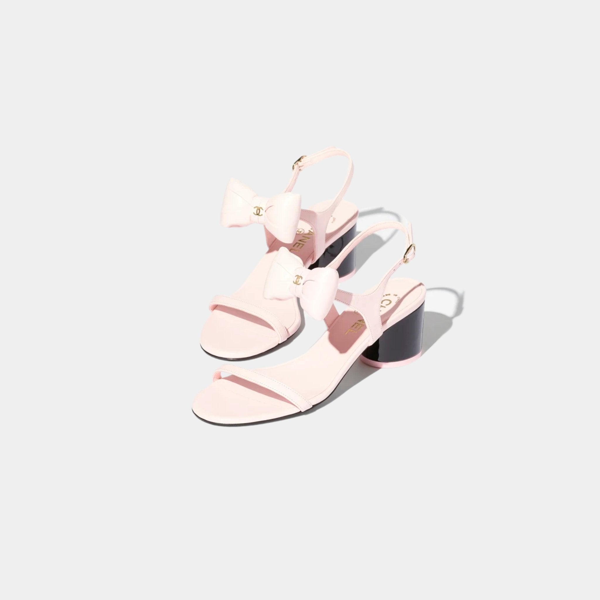 Chanel Sandals Lambskin, Light Pink, Top