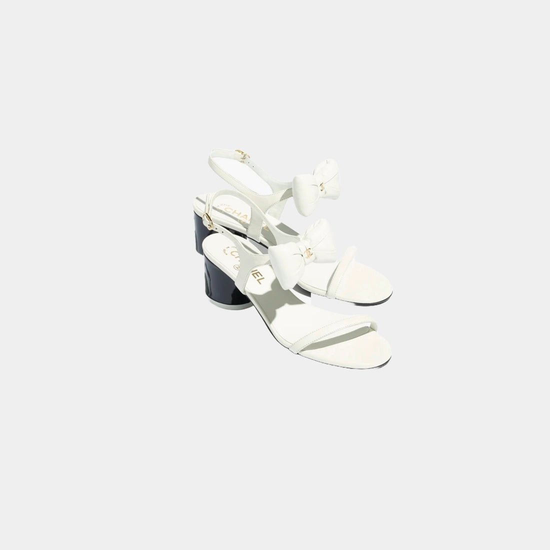 Chanel Sandals Lambskin, White, Top