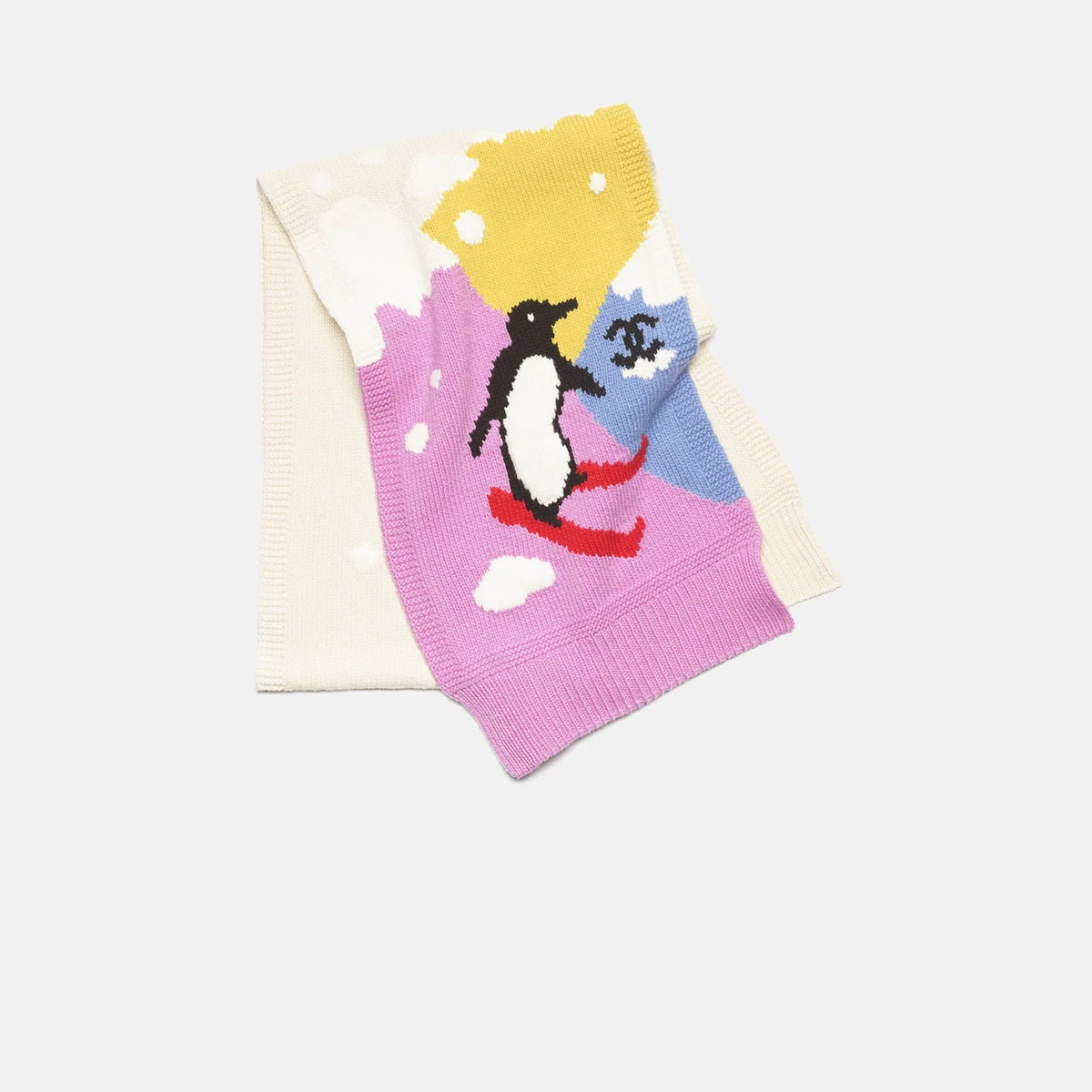 Scarf Cashmere Ecru & Multicolour