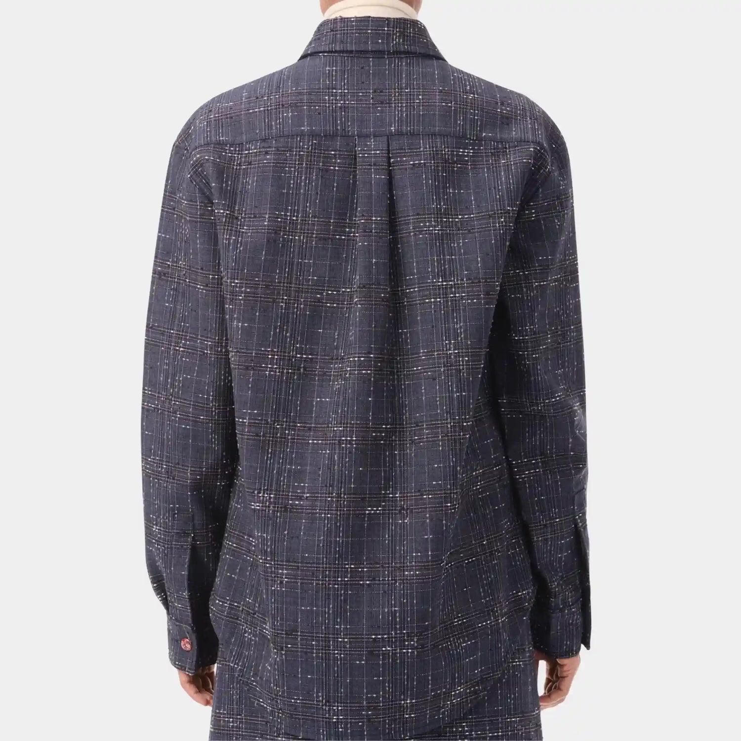Chanel Shirt Cotton in Dark Blue &amp; Gray, Back