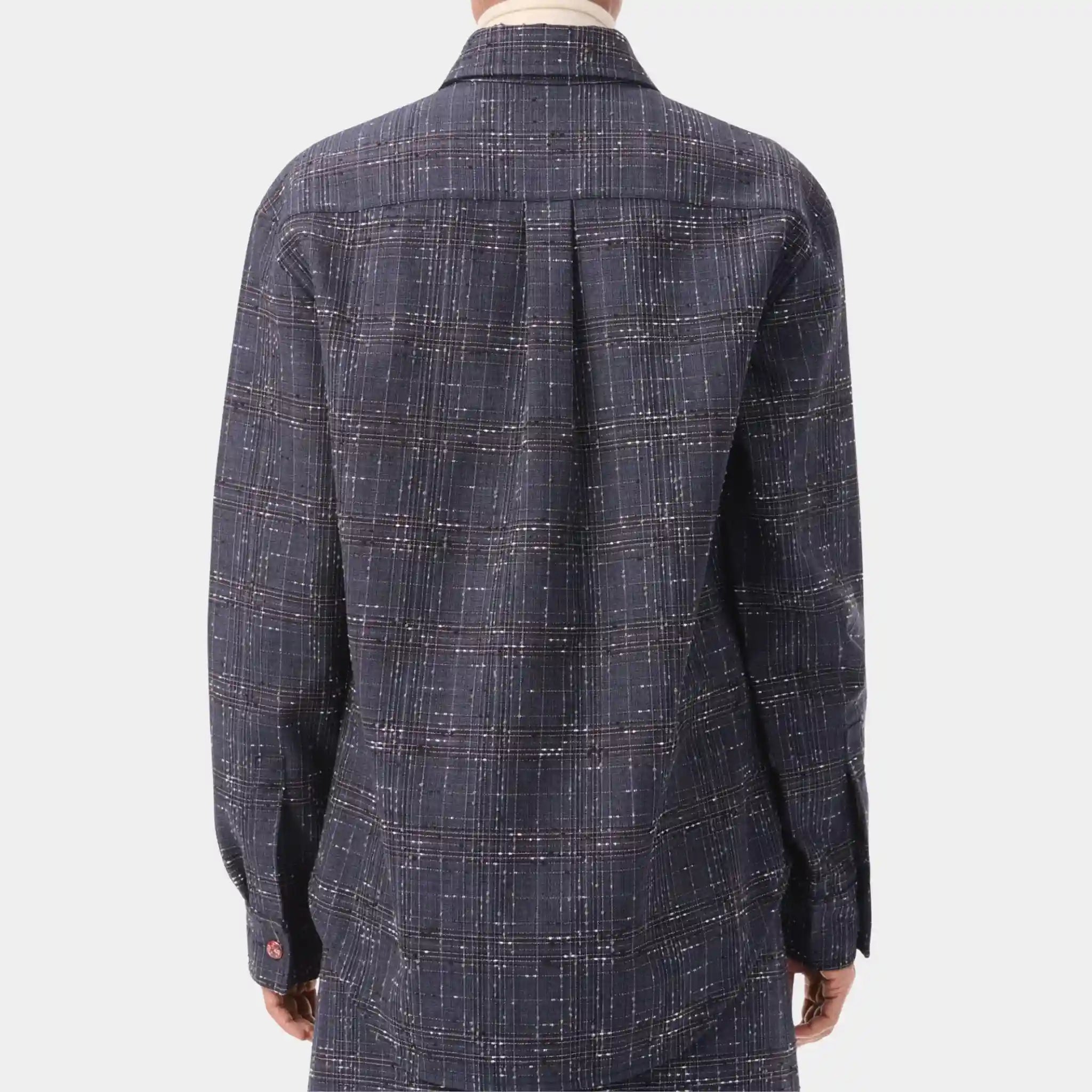 Chanel Shirt Cotton in Dark Blue &amp; Gray, Back