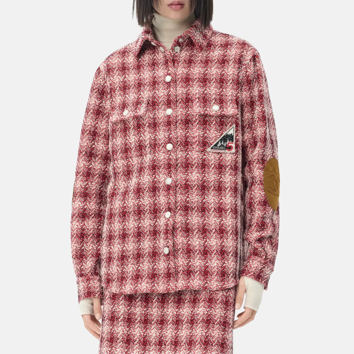 Shirt Cotton in Red Pink and White — Red Pink and White