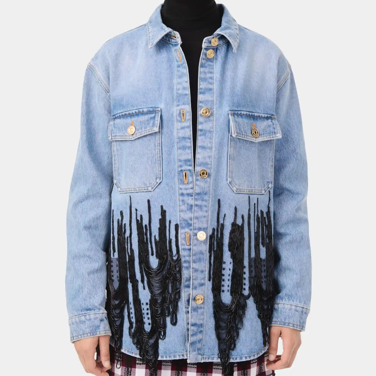 Shirt in Blue & Black Denim