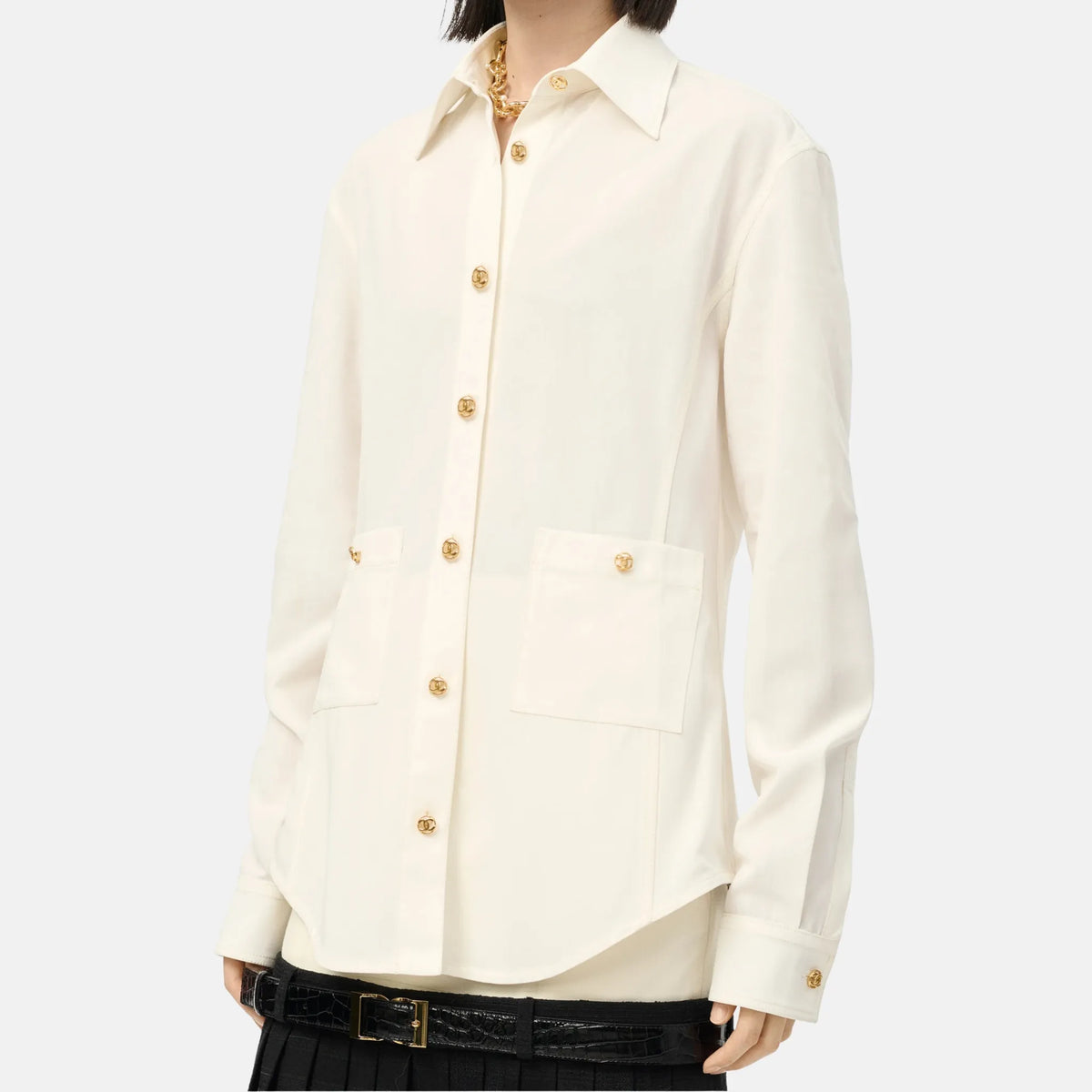 Shirt Wool Crepe in Snow White