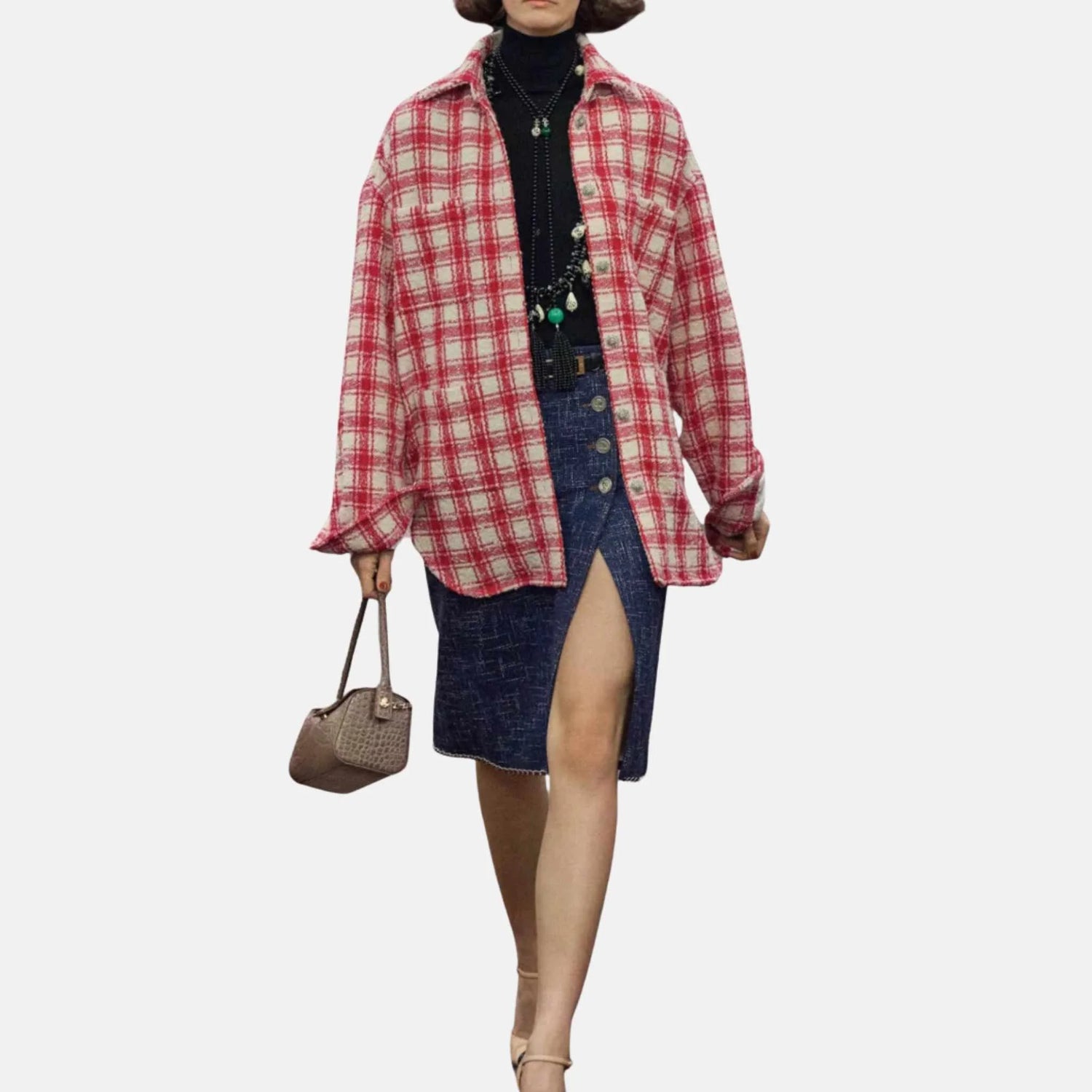 Chanel Shirt Wool Red and Ivory