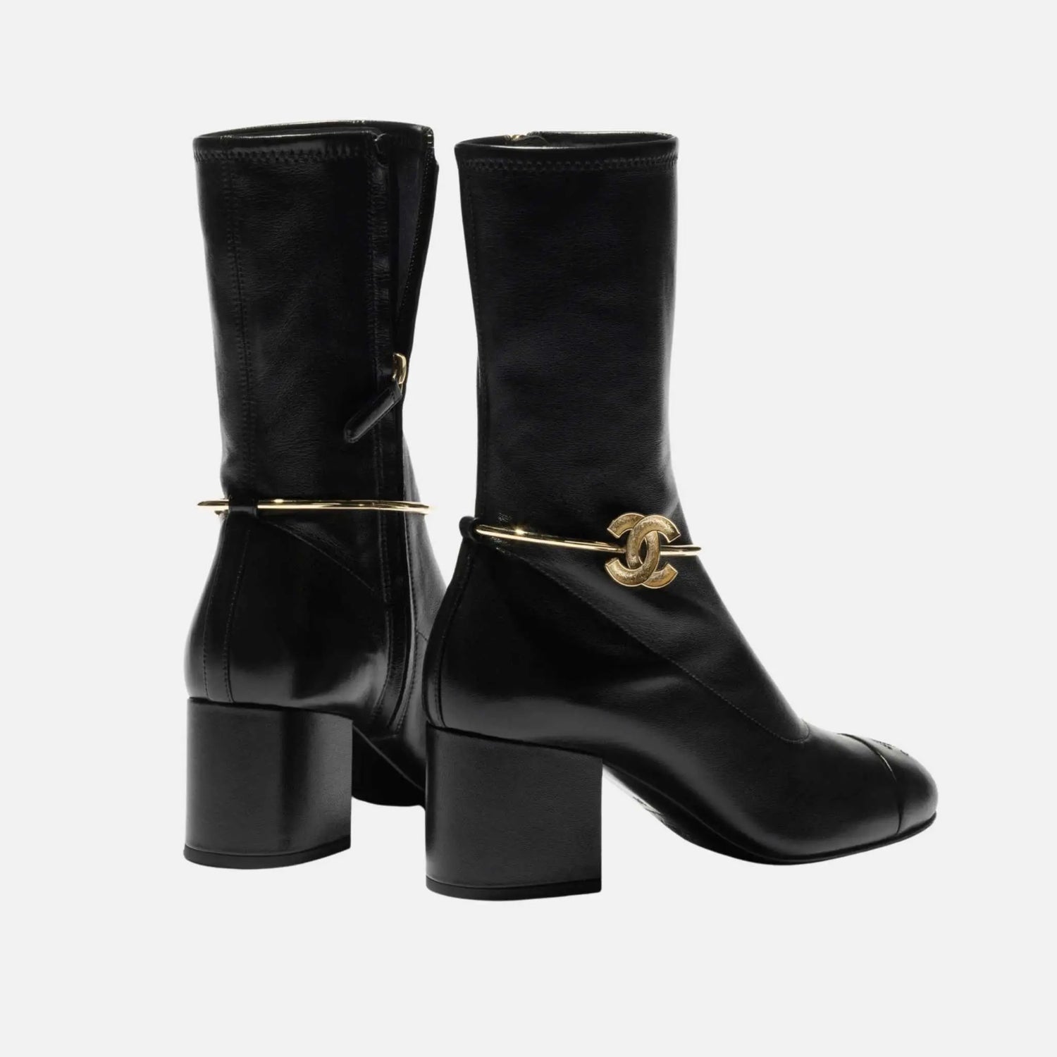 Short Boots in Stretch Lambskin and Lambskin