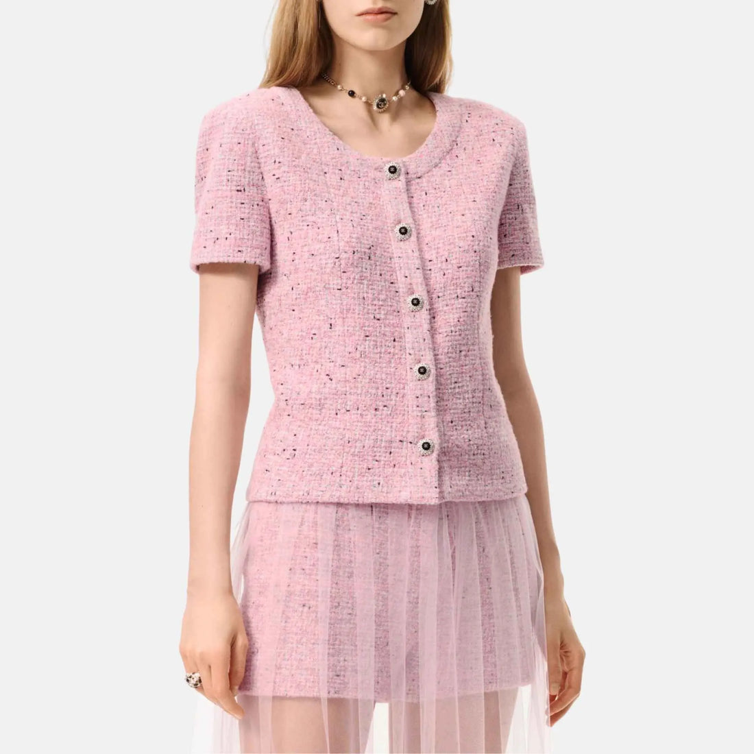Chanel Short Sleeved Top Tweed