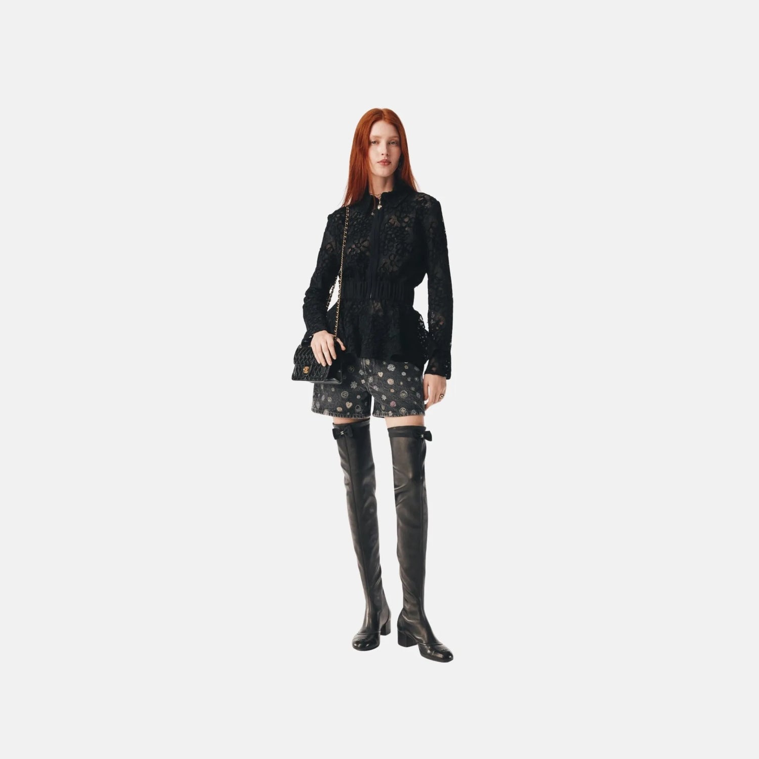 Chanel Shorts in Laminated Denim, Front