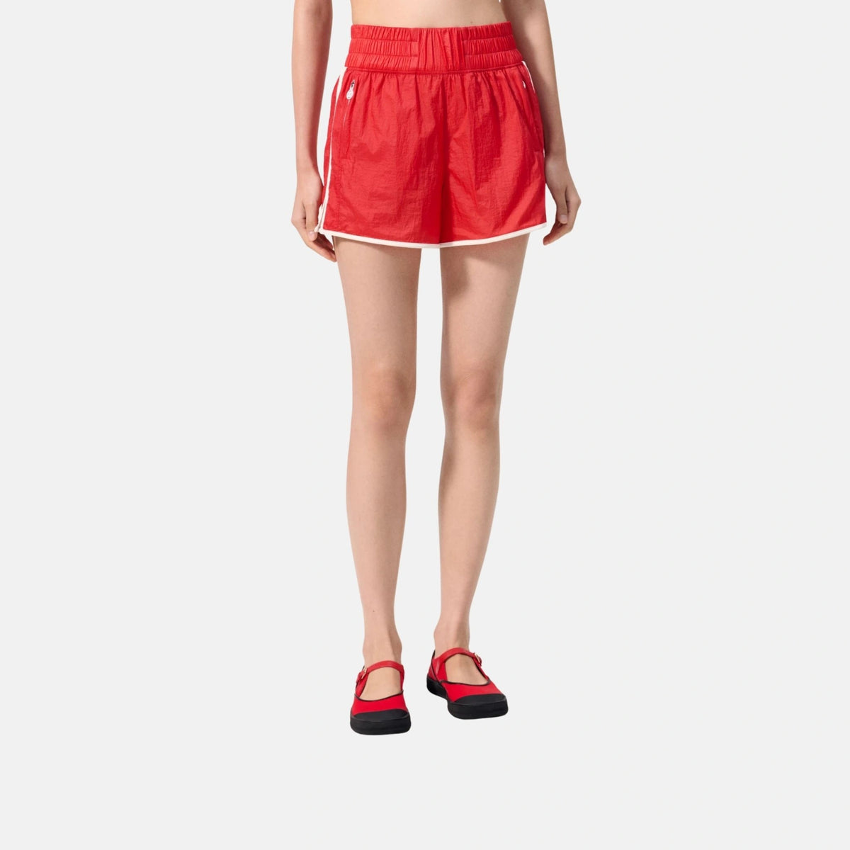 Shorts Mixed Fibers Red White