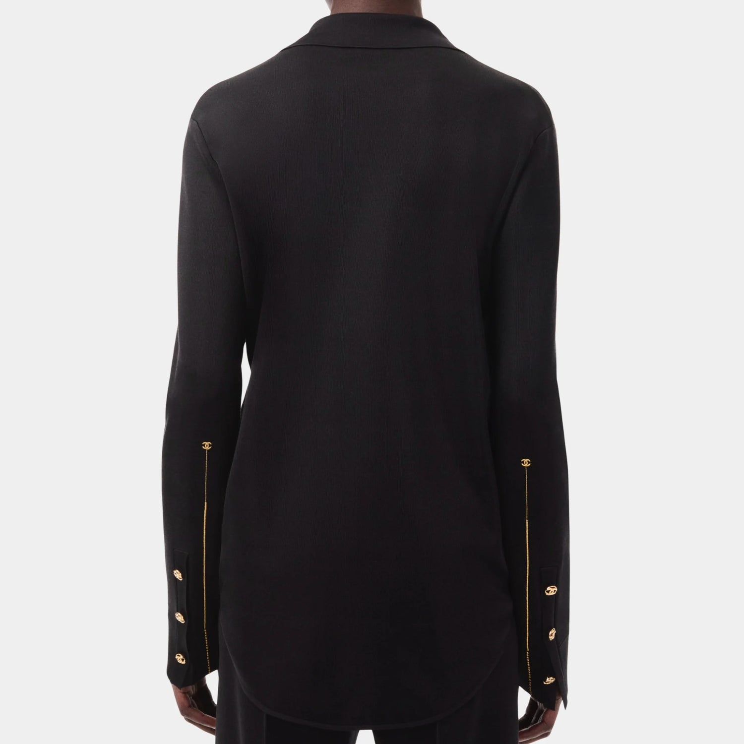 Chanel Silk Shirt in Black, Back