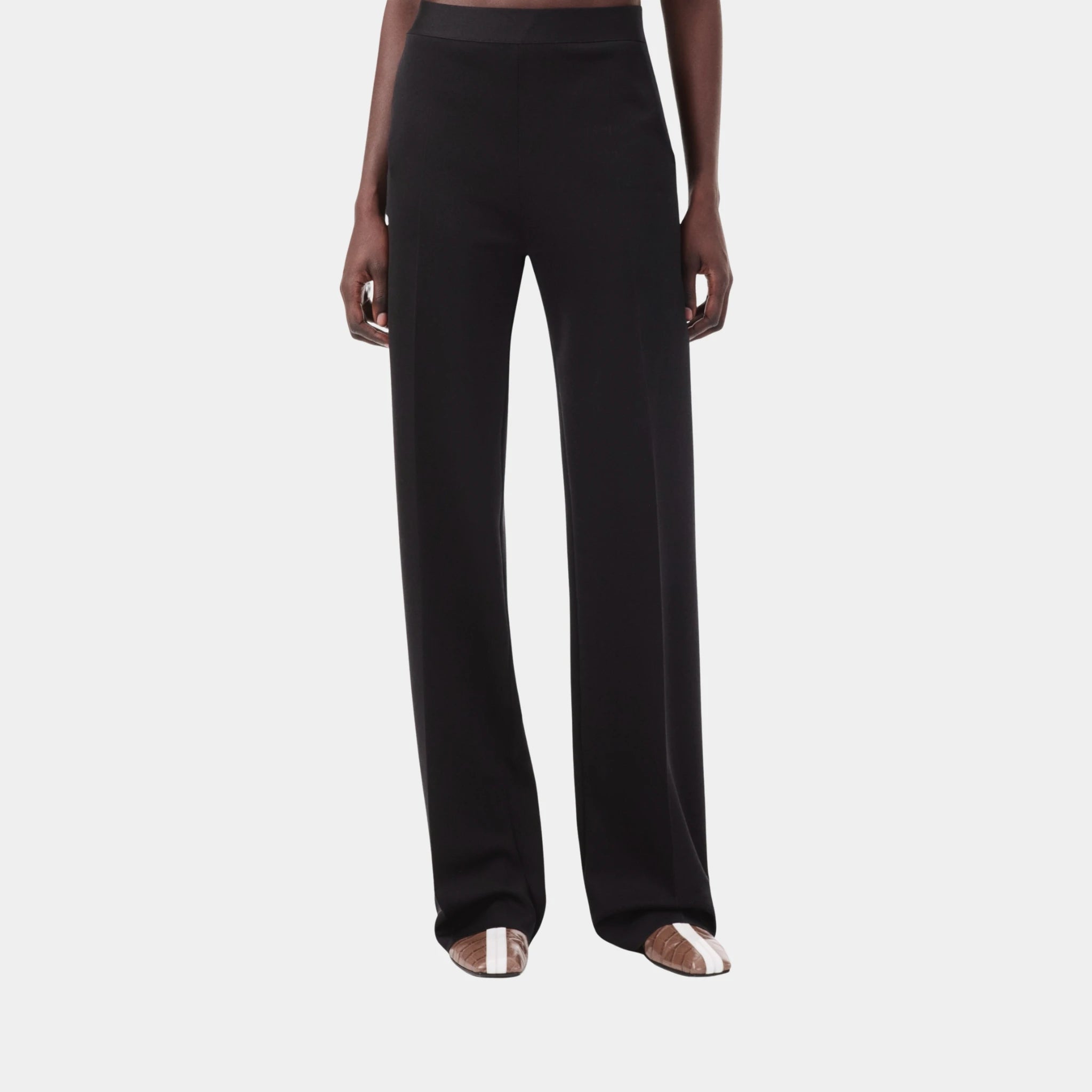 Chanel Silk Trousers in Black, Front