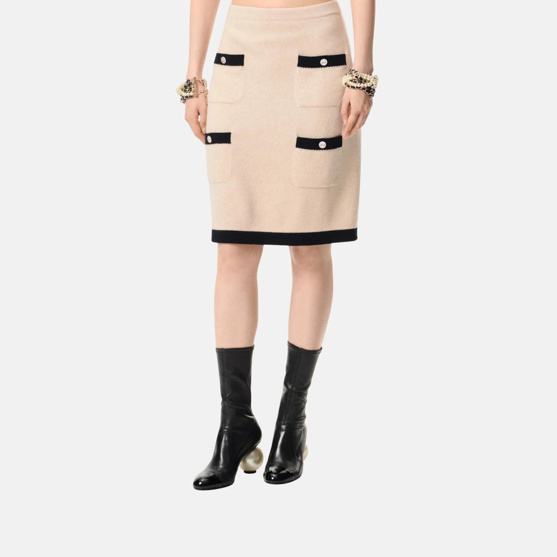 Chanel Skirt Cashmere, Light Beige