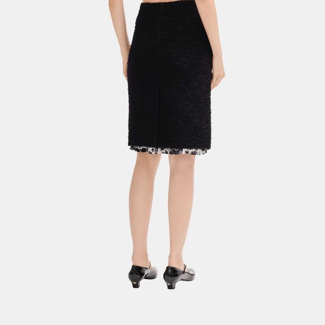 Chanel Skirt in Black Tweed, Back