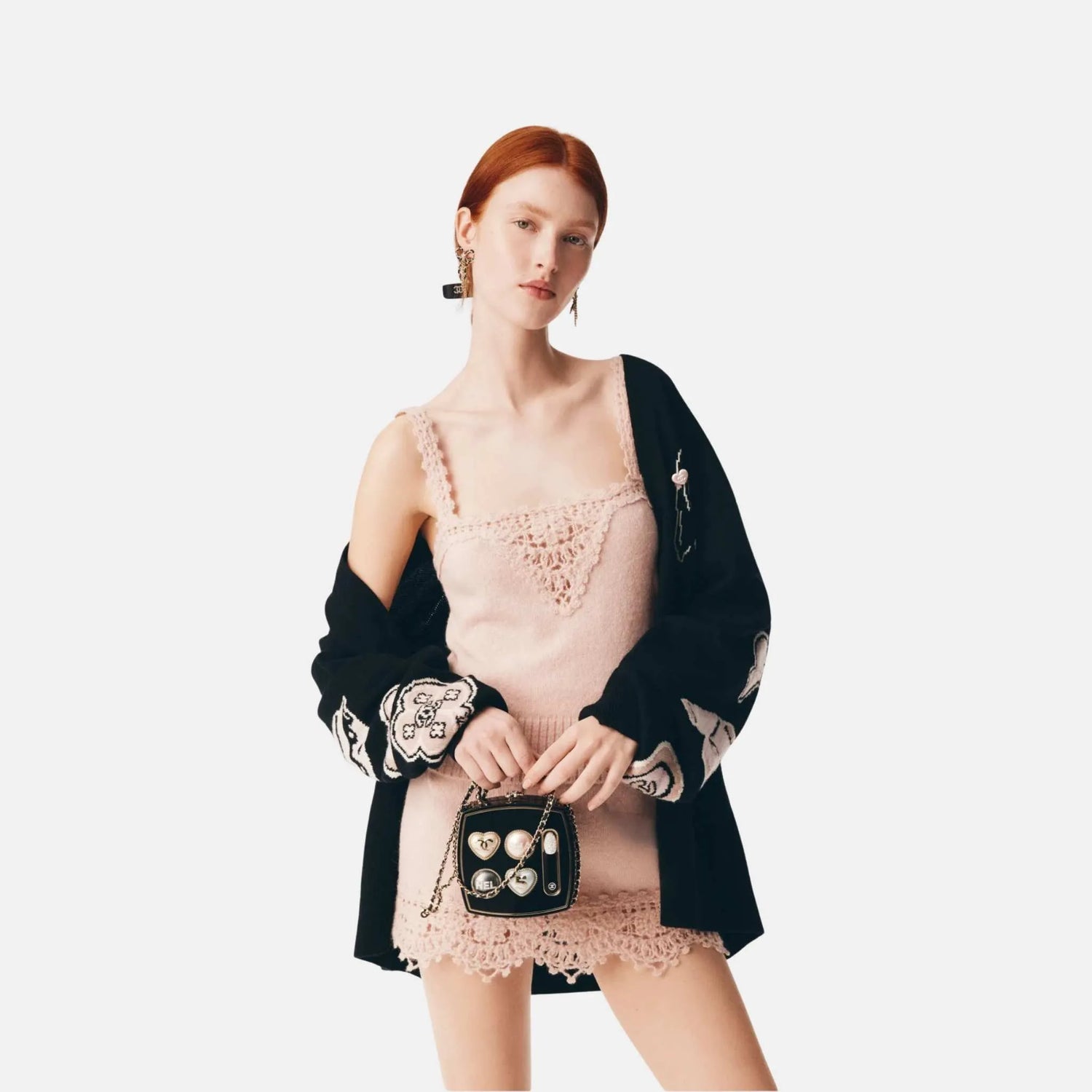 Chanel Skirt in Embroidered Alpaca and Wool, Front