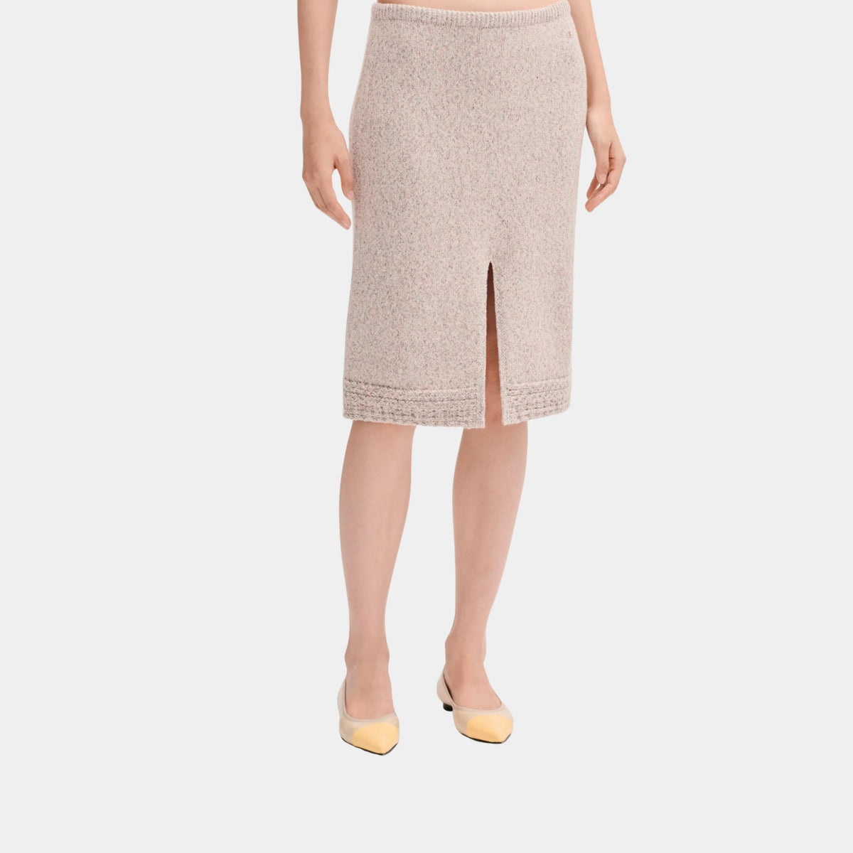 Skirt in Light Beige Linen and Cashmere