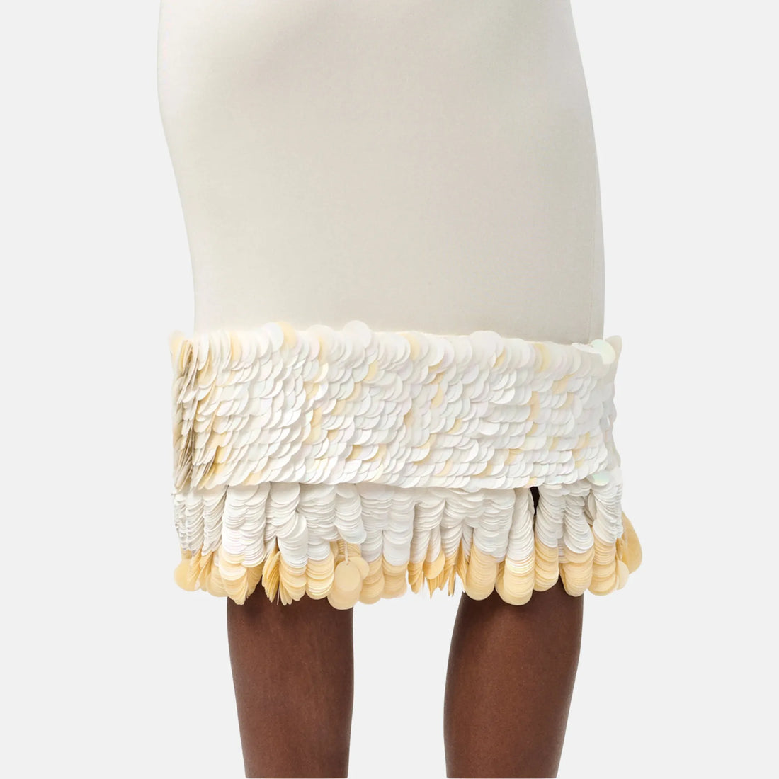 Chanel Skirt Silk in Iridescent White
