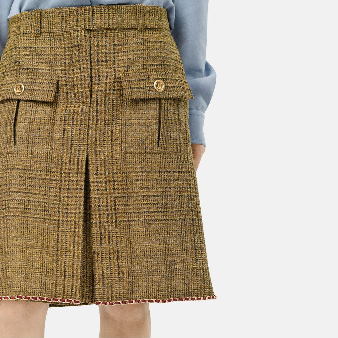 Chanel Skirt Wool in Marigold Yellow, Close